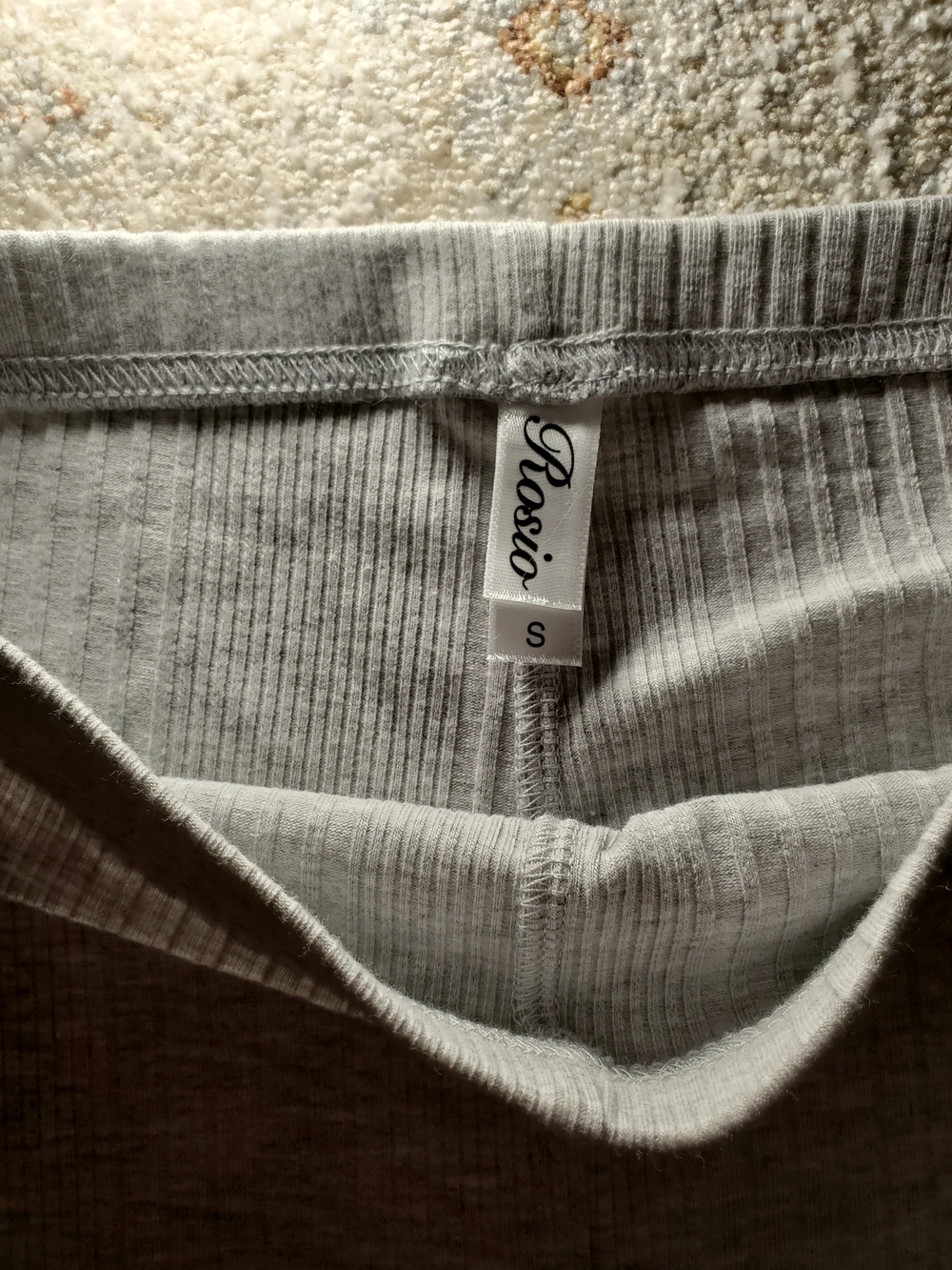 Grey Ribbed Knit Lounge Shorts - Picture 3 of 4